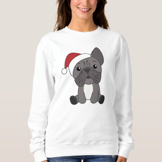 Franse kerstwintersneeuw met Bulldog Trui (Voorkant)