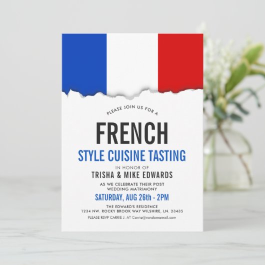 Franse keuken | Party Flag Uitnodigen Kaart (Staand voorkant)