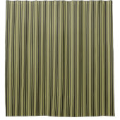 Franse Khaki Mattress Ticking Black Stripe Douchegordijn (Voorkant)
