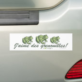 Franse kikker - I Love Frogs Bumpersticker (Op auto)