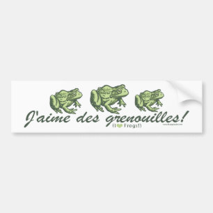 Franse kikker - I Love Frogs Bumpersticker