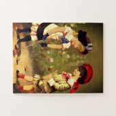  Franse kinderen - croquet Legpuzzel (Horizontaal)