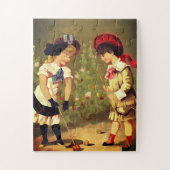  Franse kinderen - croquet Legpuzzel (Verticaal)
