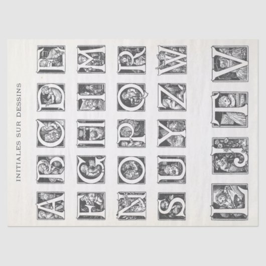  Franse kinderen geïllustreerd alfabet ambacht Tissuepapier (Voorkant)