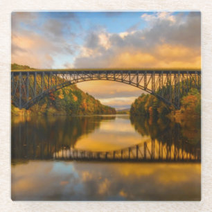 Franse King Bridge in Herfst Glazen Onderzetter