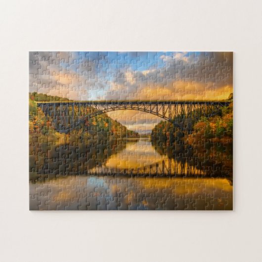 Franse King Bridge in Herfst Legpuzzel (Horizontaal)