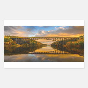 Franse King Bridge in Herfst Rechthoekige Sticker