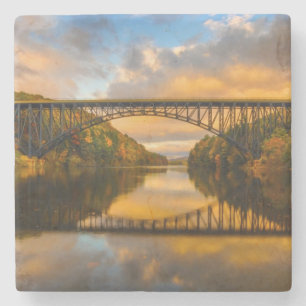 Franse King Bridge in Herfst Stenen Onderzetter