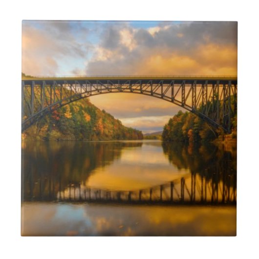 Franse King Bridge in Herfst Tegeltje (Voorkant)