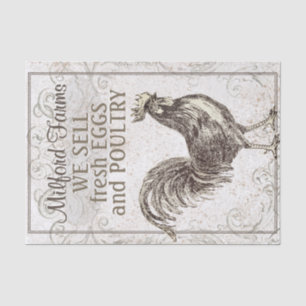Franse kip haan grunge  gevogelte Boerderij Tissuepapier