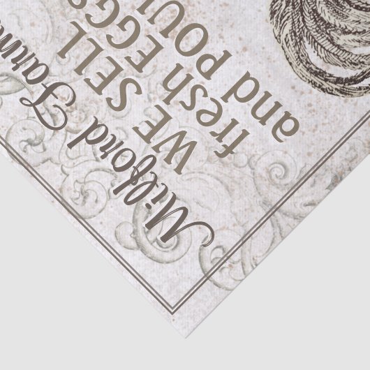 Franse kip haan grunge  gevogelte Boerderij Tissuepapier (Detail)