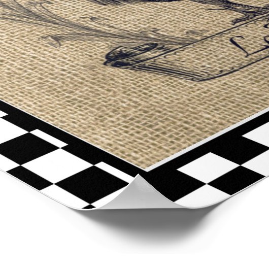  Franse kip op checkboard print (Hoek)