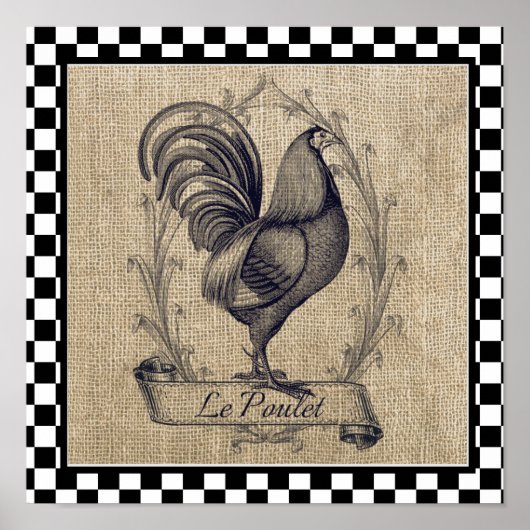  Franse kip op checkboard print (Voorkant)
