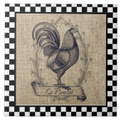 Franse kip op het bord Tegeltje (Voorkant)