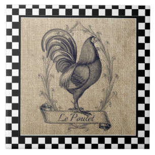  Franse kip op het bord Tegeltje