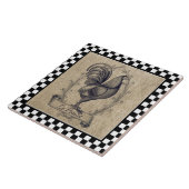  Franse kip op het bord Tegeltje (Zijkant)