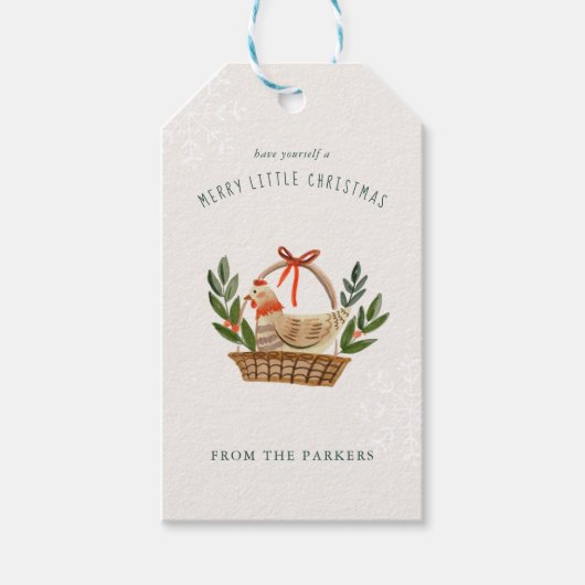 Franse kippen | 12 dagen kerstvakantie cadeaulabel (Voorkant)