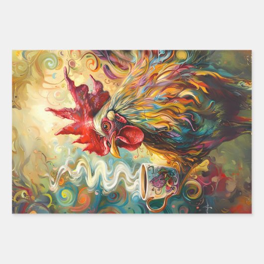 Franse kippen thee tijd decoupage inpakpapier vel (Voorkant)