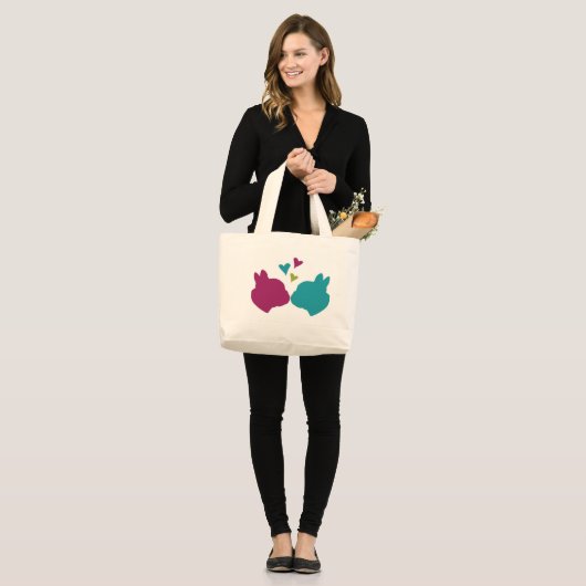 Franse Kiss Grote Tote Bag (Voorkant (model))