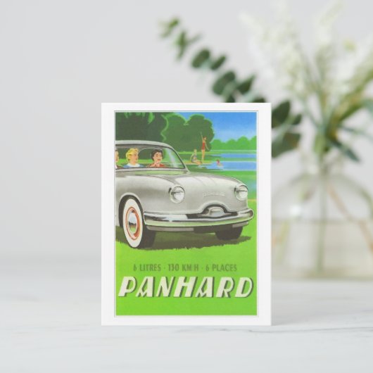 Franse klassieke auto en schilderij Panhard Briefkaart (Staand voorkant)