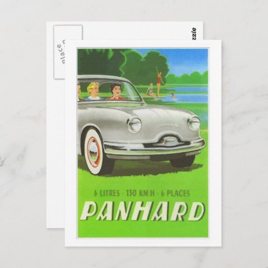 Franse klassieke auto en schilderij Panhard Briefkaart (Voorkant / Achterkant)