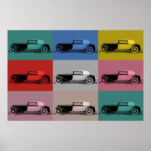 Franse klassieke auto-pop poster (Voorkant)