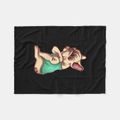 franse knelhond Ik hou van tattoo cadeau Fleece Deken (Voorkant (Horizontaal))