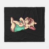 franse knelhond Ik hou van tattoo cadeau Fleece Deken (Voorkant (Horizontaal))