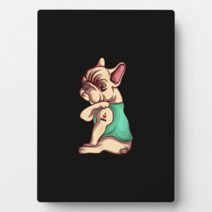 franse knelhond Ik hou van tattoo cadeau Fotoplaat