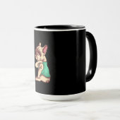 franse knelhond Ik hou van tattoo cadeau Mok (Voorkant rechts)