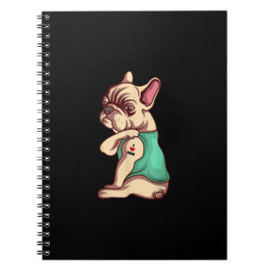 franse knelhond Ik hou van tattoo cadeau Notitieboek