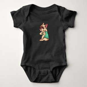 franse knelhond Ik hou van tattoo cadeau Romper