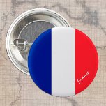 Franse knop, patriottische Franse vlag mode Ronde Button 3,2 Cm<br><div class="desc">Buttonnen: Frankrijk & Franse vlag - houd van mijn land,  reizen,  vakantie,  nationale patriotten/sportfans</div>