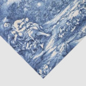 Franse Koe Blauw land Tissuepapier (Detail)