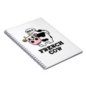 Franse Koe Grappige Dieren Punt Notitieboek (Rechterzijde)