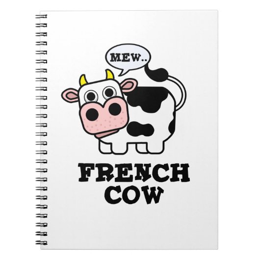 Franse Koe Grappige Dieren Punt Notitieboek (Voorkant)