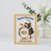  Franse koekjes, klein meisje op een drumvaten Briefkaart (Staand voorkant)