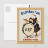  Franse koekjes, klein meisje op een drumvaten Briefkaart (Voorkant / Achterkant)