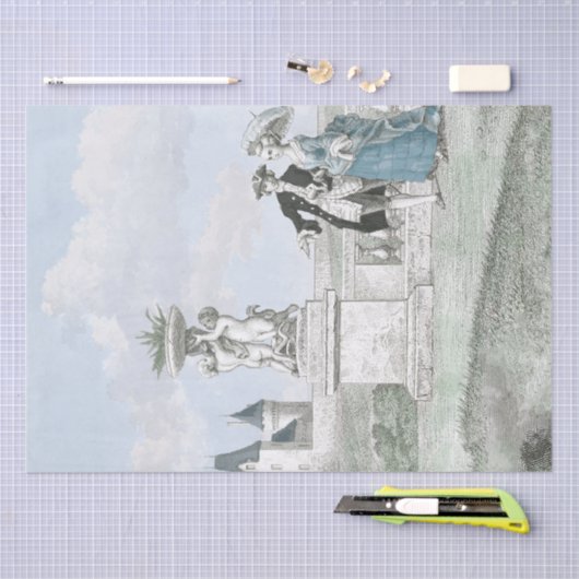 Franse Koeskoepelkapje tuintuin  ontkoppeling Tissuepapier