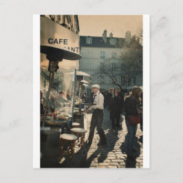 Franse koffiekelner briefkaart