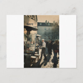 Franse koffiekelner briefkaart