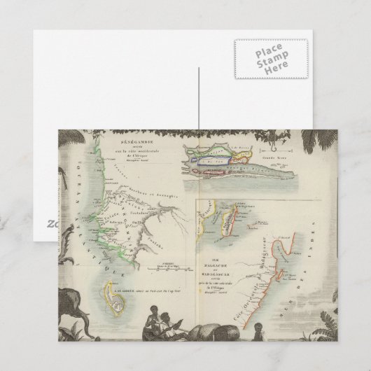 Franse kolonies in Afrika Briefkaart (Voorkant / Achterkant)