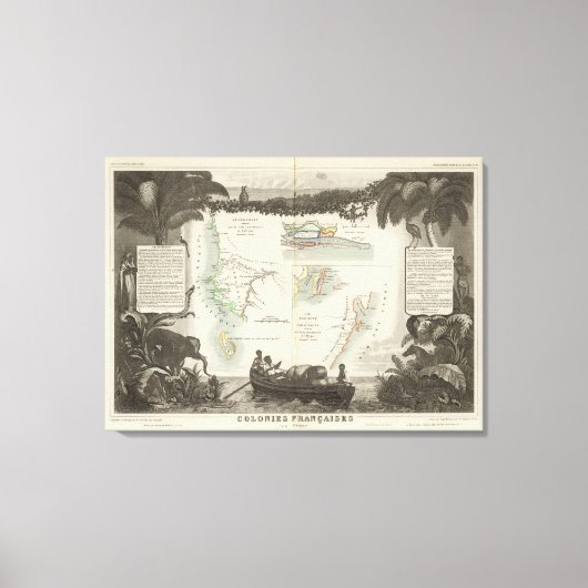 Franse kolonies in Afrika Canvas Afdruk (Voorkant)