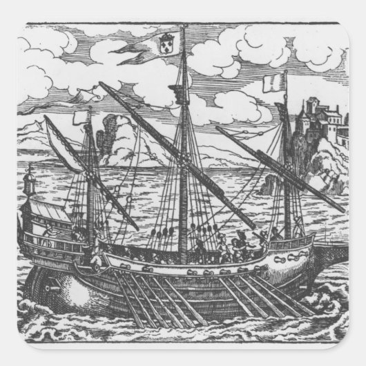 Franse kombuis vierkante sticker (Voorkant)