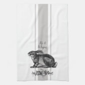 franse konijn met grijs Franse streep Theedoek (Verticaal)