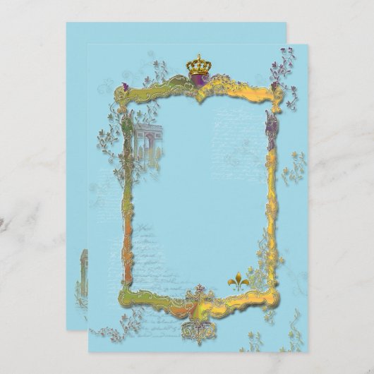 Franse Koninklijke Uitnodiging Rococo (Voorkant / Achterkant)