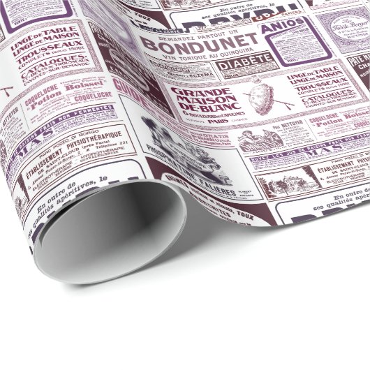  Franse krant Ads 1910 Cadeaupapier (Rol Hoek)