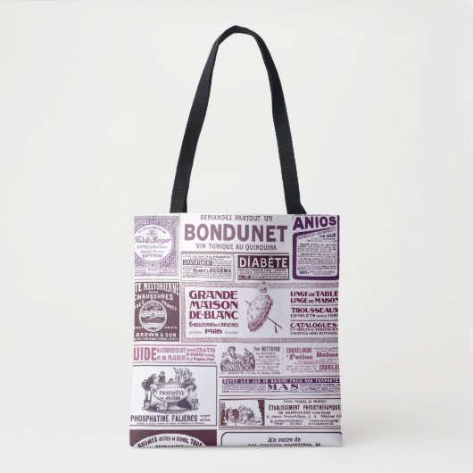  Franse krant Ads 1910 Tote Bag (Voorkant)
