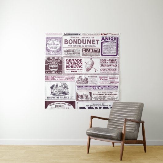  Franse krant Ads 1910 Wandkleed (In situ)