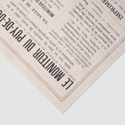  Franse krant Advertisement-lospagina Tissuepapier (Detail)